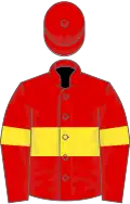 Red, Yellow hoop and armlets, Red cap