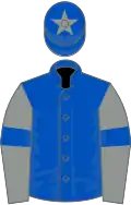 Royal Blue, Grey sleeves, Royal Blue armlets, Royal Blue cap, Grey star