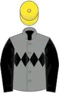 Grey, black triple diamond and sleeves, yellow cap