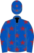 royal blue, maroon stars