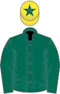 Dark green, yellow cap, dark green star