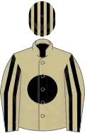 Beige, Black disc, striped sleeves and cap