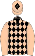 Apricot, black diamonds on body, diamond on cap