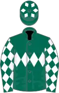 DARK GREEN, white triple diamond and diamonds on sleeves, dark green cap, white diamonds