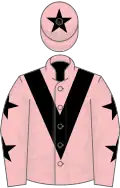 Pink, Black chevron, Pink sleeves, Black stars, Pink cap, Black star
