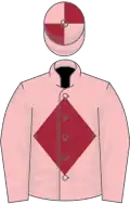 Pink, maroon diamond, quartered cap