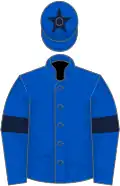 Light blue, dark blue armlets and star on cap