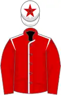 Red, white seams, red sleeves, white cap, red star