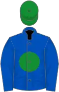 Royal blue, green disc and cap