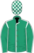 EMERALD GREEN, white seams, check cap