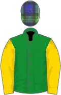 Green, gold seal, gold sleeves, Gordon tartan cap