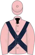Pink, dark blue cross belts