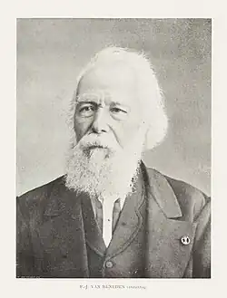 Black and white portrait photograph of Pierre-Joseph van Beneden