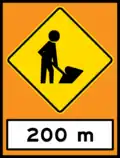Construction works ahead in 200m