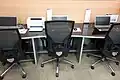 Computer work stations at the Asiana business class lounge at Gimhae International Airport in South Korea