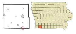 Location of Braddyville, Iowa