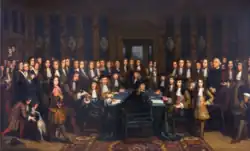 Painting Henri Gascard Signing of the peace treaty between France and Spain 1635–1701