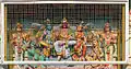 Pandavas with Krishna in temple