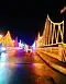 Pandurucan Bridge illuminated at night in 2024