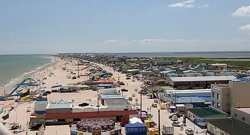 Photo of the rural settlement Kyrylivka's beachfront on Fedotova Spit