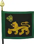 The flag of the Finnish Army's Armour School.