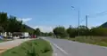 View of "National Road 33" in Greece (Patras, Achaia to Levidi, Arcadia) passing through the new village of Paos, Achaia.