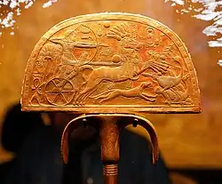 An embossed fan found between the shrines[93]