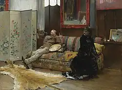 Sulking - Gustave Courtois in his studio, 1880