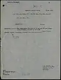Report (stamped "SECRET") on his repatriation