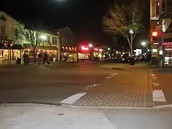 The "Four Corners" in downtown Patchogue, where West & East Main Streets meet South & North Ocean Avenues