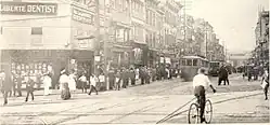 The central business district of Paterson at the intersection of Market and Main Streets, 1911