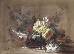 Nature morte (Still life of roses in a cut-glass bowl), oil on canvas, 54.2 × 73.4&nbsp;cm, private collection