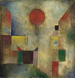 Paul Klee, 1922, Red Balloon (Roter Ballon), oil on chalk-primed gauze, mounted on board, 31.7 × 31.1&nbsp;cm