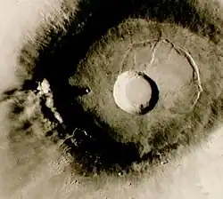The summit caldera of Pavonis Mons