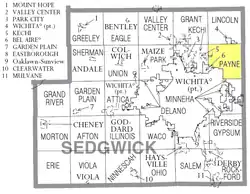 Location within Sedgwick County