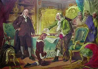 Voltaire abençoando o neto de Franklin em nome de Deus e da Liberdade