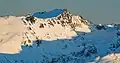 Northwest aspect of Phalanx Mountain seen from Rainbow Mountain