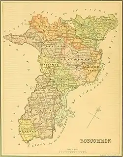 Map of the baronies in County Roscommon