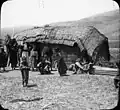 Example of a papyrus reed house in the Hula valley. c. 1910.