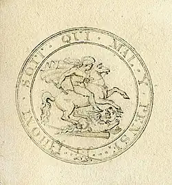 The Saint George and Dragon design sketched on paper
