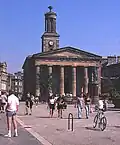 Square in front of St Giles' Church, Elgin, is the site of a medieval market