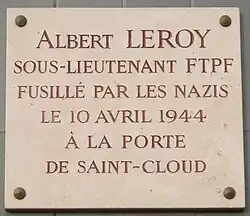 Plaque at no. 6.