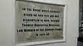 Plaque at the club's entrance