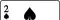 there are four fanned suit-specific piles, each card lying on the card of lower value: 2 of spades