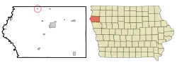 Location of Craig, Iowa