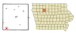 Location of Fonda, Iowa