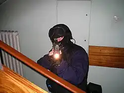 An anti-terrorism Policja officer from SPAP (Special Branch) during training