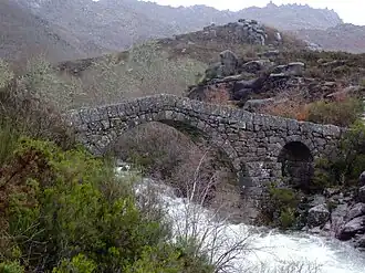 Cava da Velha Bridge, its central arch is originally Roman but a second one was added in the 13th century as well as its parapets.