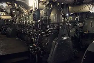 Port side 16-cylinder GM/Winton Diesel Engine