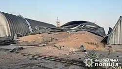 Granary in the Port of Reni, Odesa Oblast after a Russian strike on 24 July 2023